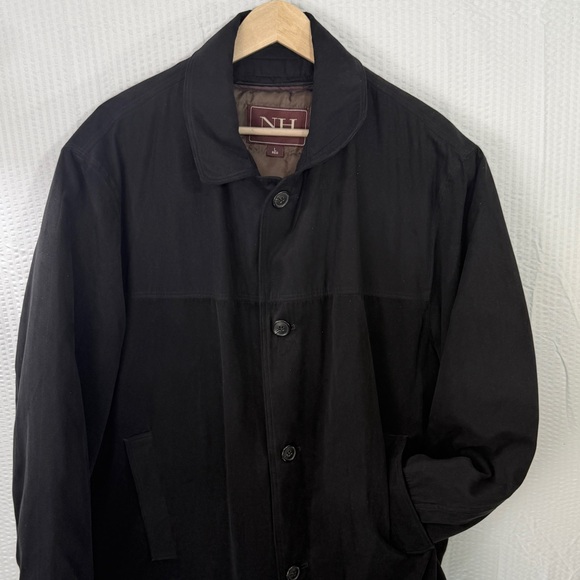 Newport Harbor Men’s L Chore coat Jacket Black Barn Canvas Ranch Zip Out Liner - Picture 6 of 17